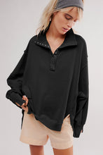 Load image into Gallery viewer, Exposed Seam Side Slit Long Sleeve Sweatshirt
