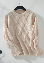 Load image into Gallery viewer, Plaid Texture Round Neck Sweater
