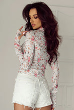 Load image into Gallery viewer, Floral Mock Neck Long Sleeve Blouse
