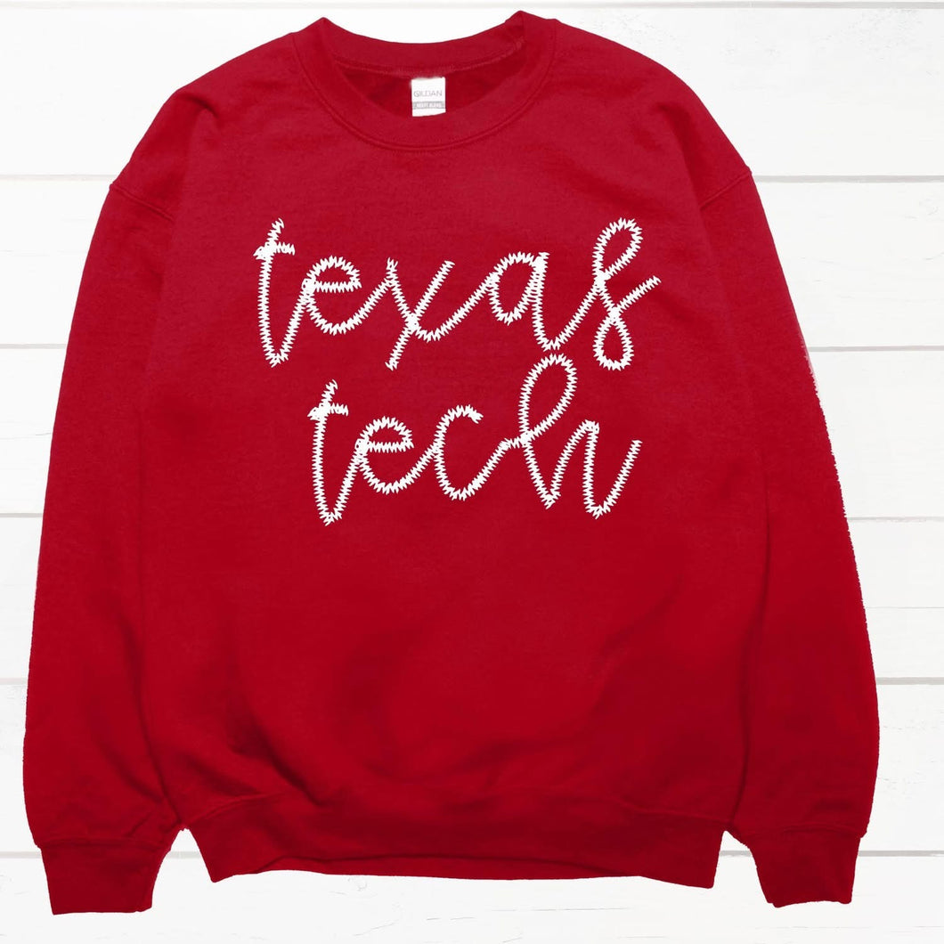 2x in the red sweatshirt with Texas Tech