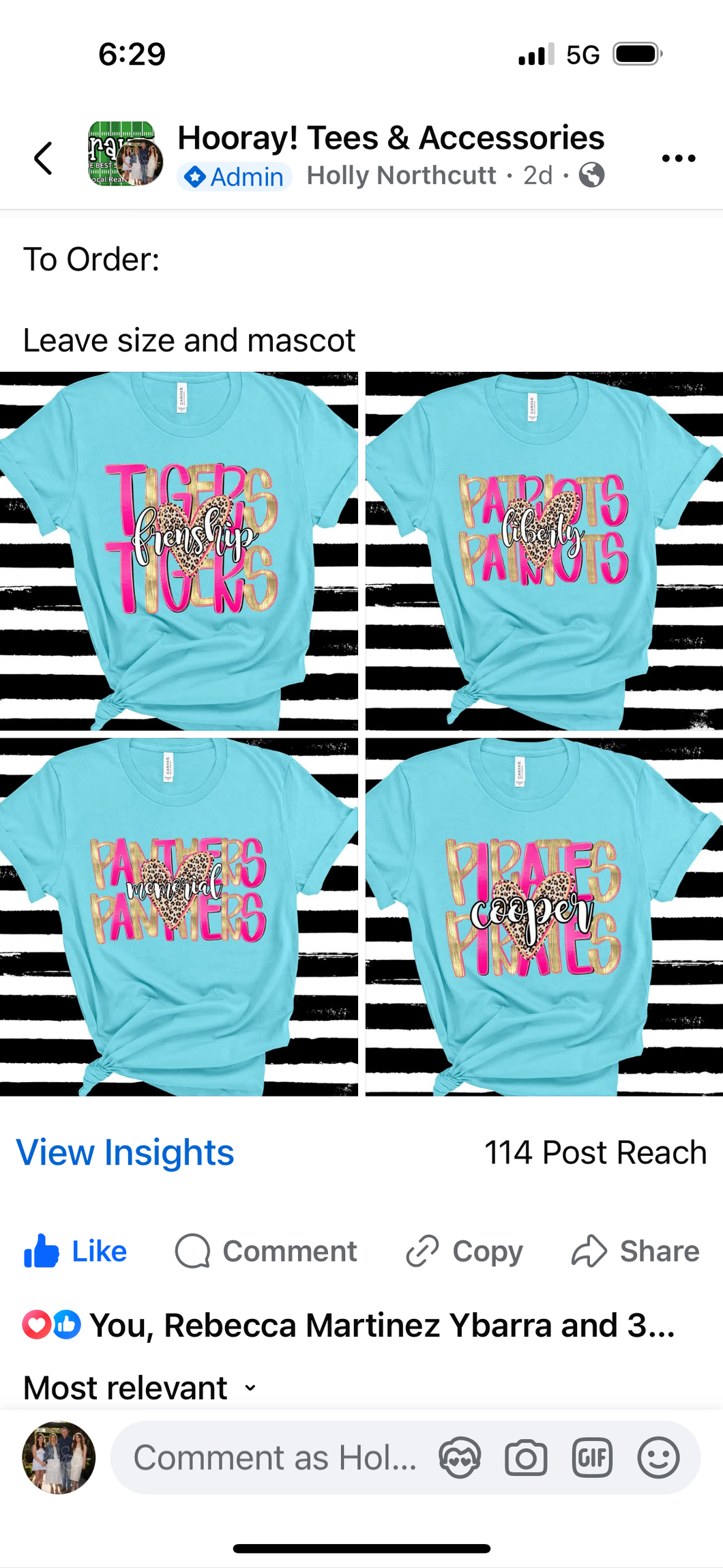 Adult small Frenship tigers