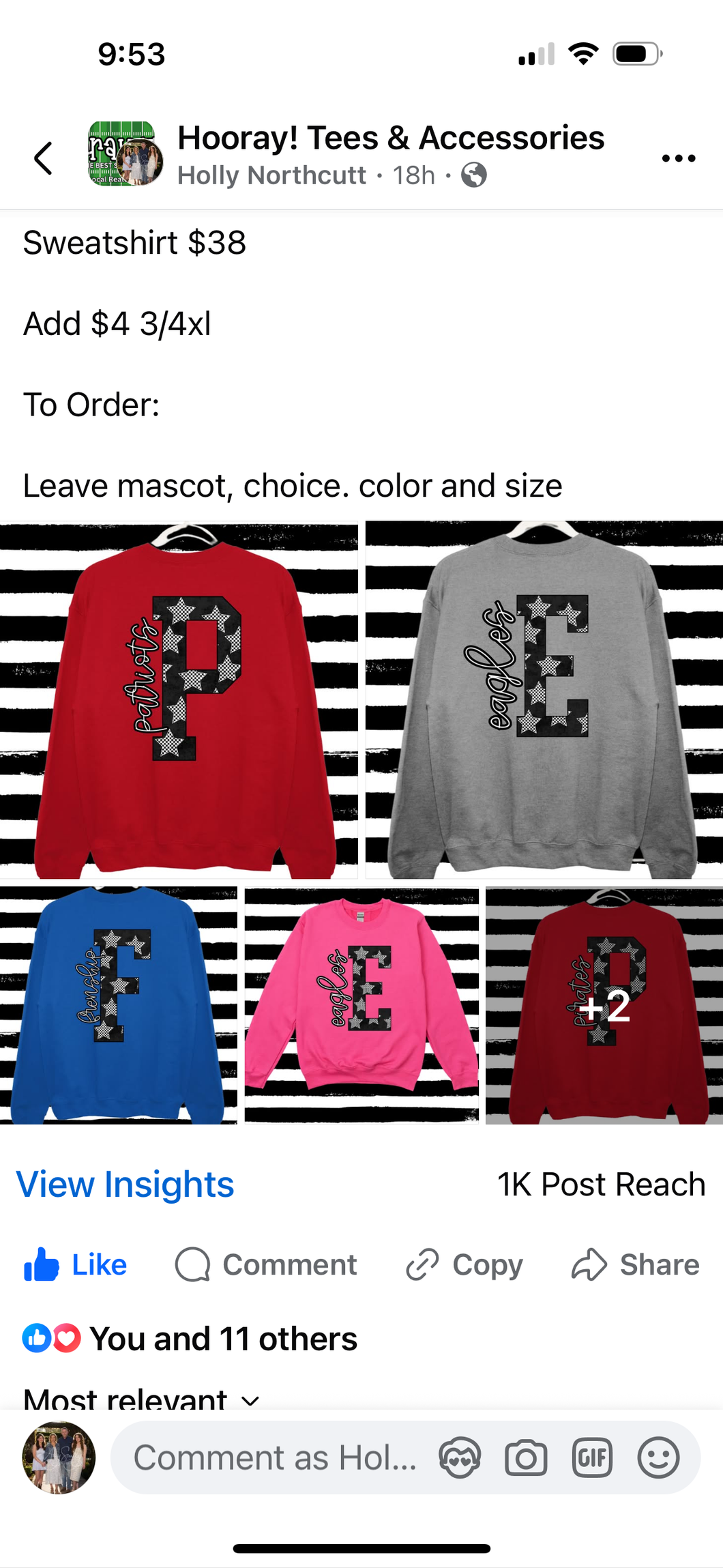 Adult S sweatshirt
Adult XL sweatshirt

Red, Shallowater Mustangs