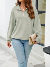 Load image into Gallery viewer, Textured Quarter Zip Long Sleeve Sweatshirt
