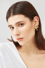 Load image into Gallery viewer, Brass Bow Stud Earrings
