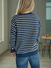 Load image into Gallery viewer, Striped Mock Neck Long Sleeve Sweater
