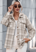 Load image into Gallery viewer, Plaid Removable Hood Button Up Shacket
