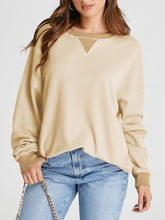 Load image into Gallery viewer, Waffle Knit Round Neck Long Sleeve T-Shirt
