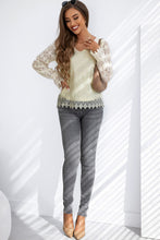 Load image into Gallery viewer, Lace Detail V-Neck Long Sleeve Blouse
