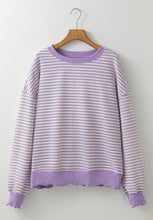 Load image into Gallery viewer, Striped Round Neck Long Sleeve Sweatshirt
