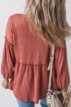 Load image into Gallery viewer, Frill V-Neck Long Sleeve Blouse
