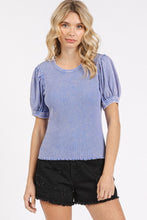 Load image into Gallery viewer, Mittoshop Mineral Wash Puff Sleeve Rib Knit T-Shirt

