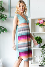 Load image into Gallery viewer, Heimish Full Size Striped Sleeveless V Neck Dress
