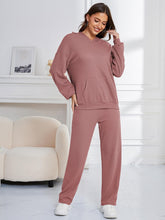 Load image into Gallery viewer, Dropped Shoulder Long Sleeve Hoodie and Pants Set
