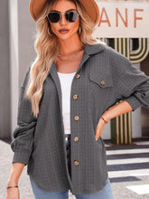 Load image into Gallery viewer, Textured Button Up Long Sleeve Shacket

