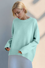 Load image into Gallery viewer, Basic Bae Round Neck Dropped Shoulder Sweater
