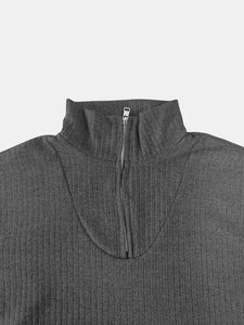 Full Size Quarter Zip Long Sleeve Top