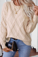 Load image into Gallery viewer, Plaid Texture Round Neck Sweater
