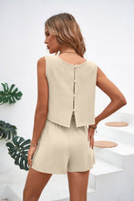 Load image into Gallery viewer, Round Neck Top and Drawstring Shorts Set
