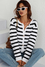 Load image into Gallery viewer, Striped Button Down Long Sleeve Cardigan
