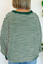 Load image into Gallery viewer, LUCKY Striped Round Neck Long Sleeve Sweatshirt
