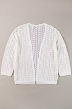 Load image into Gallery viewer, Openwork Open Front Dropped Shoulder Cardigan
