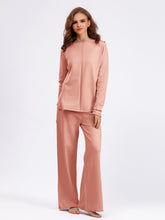 Load image into Gallery viewer, Basic Bae Rolled Round Neck Top and Pants Sweater Set
