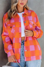 Load image into Gallery viewer, Plaid Collared Neck Button Up Jacket
