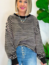 Load image into Gallery viewer, Striped Round Neck Long Sleeve Sweatshirt
