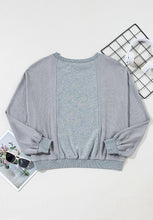 Load image into Gallery viewer, Raw Hem Round Neck Long Sleeve Sweatshirt
