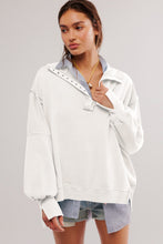 Load image into Gallery viewer, Exposed Seam Side Slit Long Sleeve Sweatshirt
