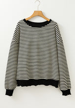 Load image into Gallery viewer, Striped Round Neck Long Sleeve Sweatshirt
