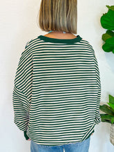 Load image into Gallery viewer, Striped Round Neck Long Sleeve Sweatshirt
