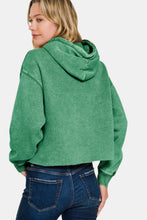 Load image into Gallery viewer, Zenana Acid Wash Fleece Cropped Hoodie
