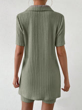 Load image into Gallery viewer, Johnny Collar Short Sleeve Top and Shorts Set
