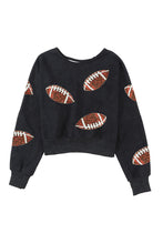 Load image into Gallery viewer, Sequin Football Patch Open Back Sweatshirt

