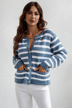 Load image into Gallery viewer, Striped Button Down Long Sleeve Cardigan
