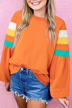 Load image into Gallery viewer, Color Block Round Neck Long Sleeve Sweatshirt
