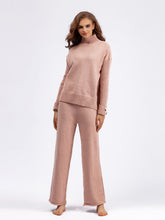 Load image into Gallery viewer, Basic Bae High- Low Turtleneck Long Sleeve Top and Pants Sweater Set
