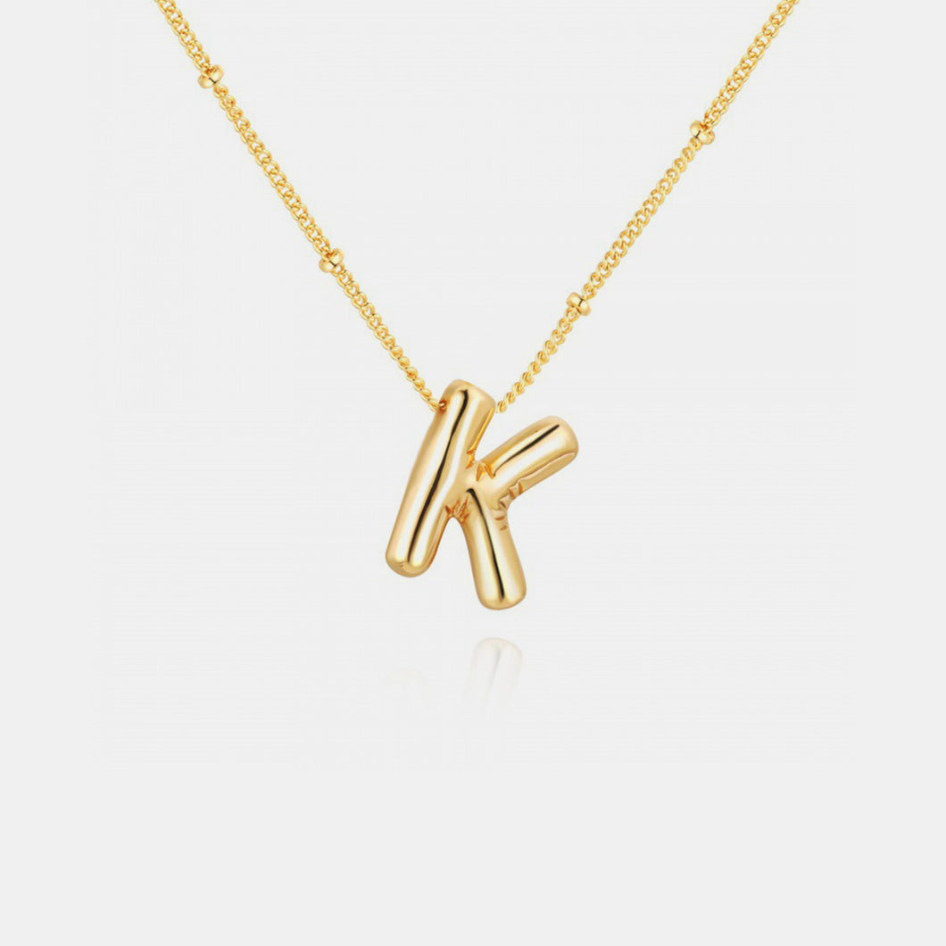 Gold-Plated Bubble Initial Necklace