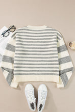 Load image into Gallery viewer, Striped Round Neck Dropped Shoulder Sweater
