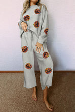 Load image into Gallery viewer, Sequin Patch Pumpkin Top and Pants Set
