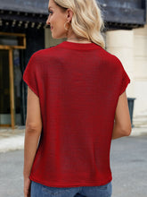 Load image into Gallery viewer, Exposed Seam Round Neck Short Sleeve Sweater
