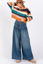 Load image into Gallery viewer, SAGE+FIG Smocked Waist Band Wide Leg Jeans
