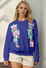 Load image into Gallery viewer, Double Take Full Size Sequin Nutcracker Long Sleeve Sweater
