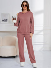 Load image into Gallery viewer, Dropped Shoulder Long Sleeve Hoodie and Pants Set
