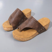 Load image into Gallery viewer, PU Leather Wedge Sandals
