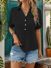 Load image into Gallery viewer, Johnny Collar Half Sleeve Blouse
