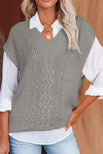 Load image into Gallery viewer, Cable-Knit V-Neck Sweater Vest
