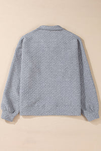 Texture Half Zip Long Sleeve Sweatshirt