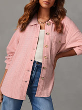 Load image into Gallery viewer, Textured Button Up Long Sleeve Shacket
